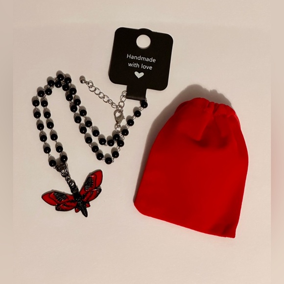 Death Moth skull Necklace Chain Wasp Steampunk Silver Gothic Butterfly Halloween - Picture 7 of 9